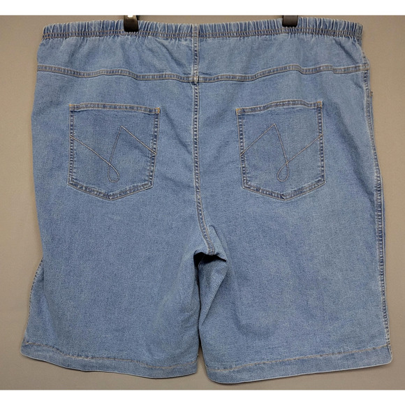 Just My Size Shorts Womens 4X Blue Denim Pull On Elastic Waist Pockets JMS2010D2 - Picture 10 of 11